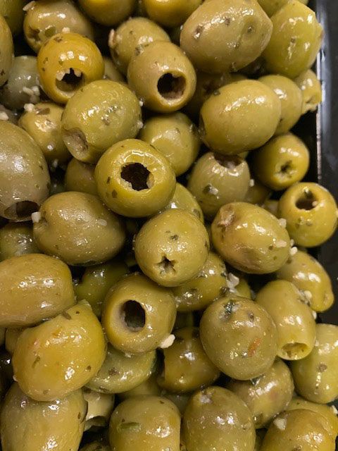 Organic Wild Garlic & Basil Olives 1