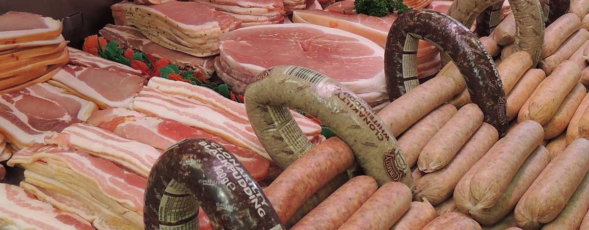 Sausages, bacon & gammon